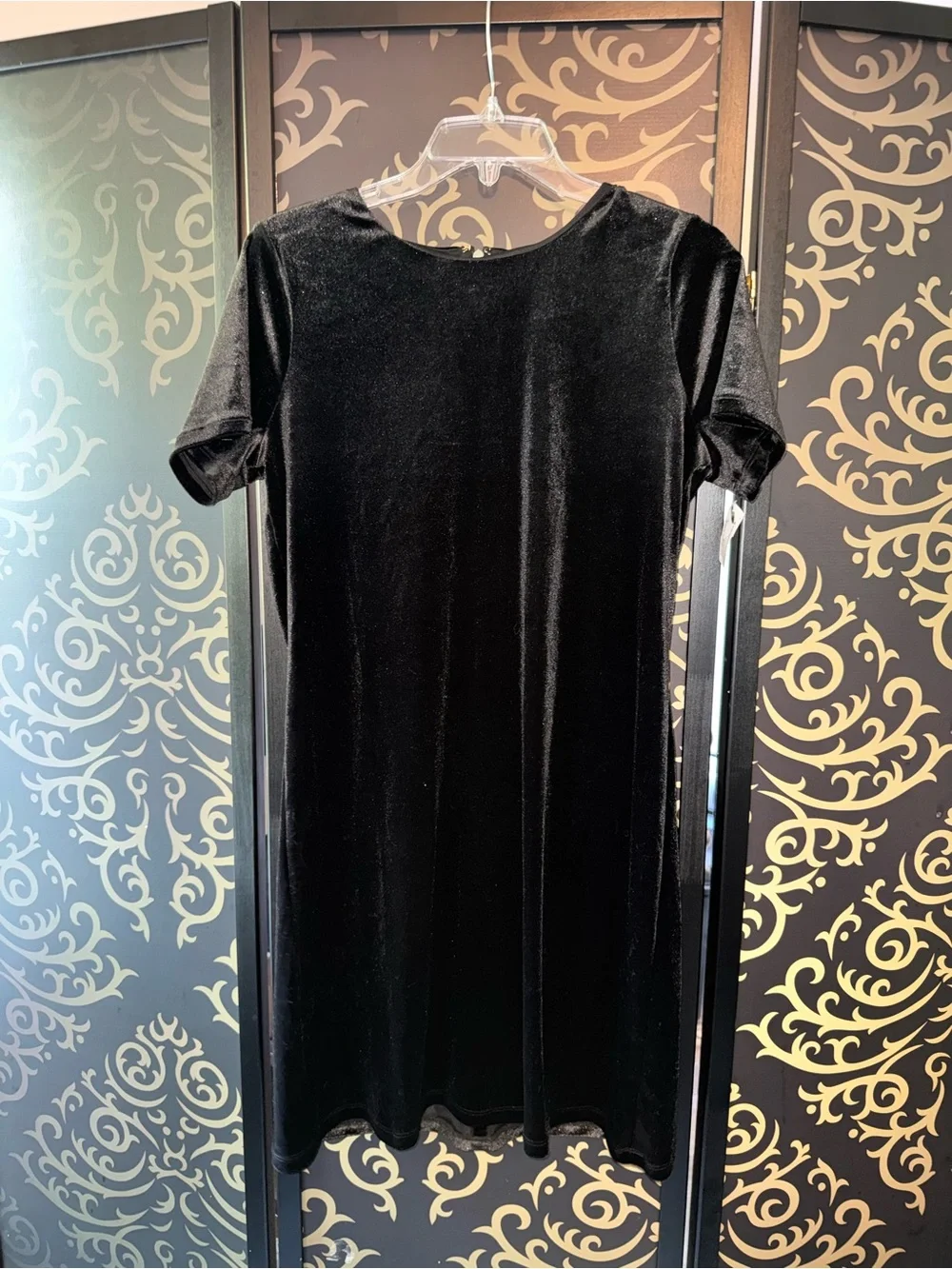 Michael Kors Black Velvet Short-Sleeve Tunic